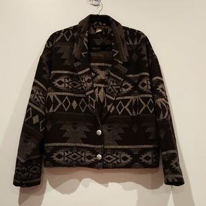 VTG David Paul New York Southwestern Aztec Wool Blend Jacket Sz Medium